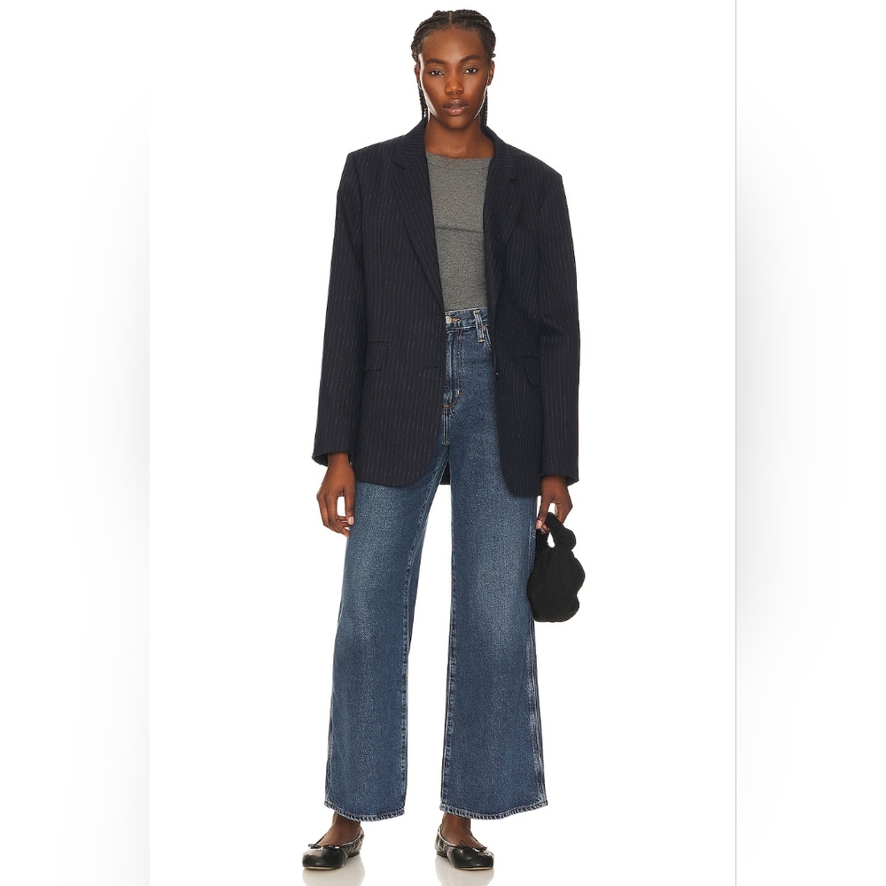Agolde Dark Blue Wide Leg Flare Jeans